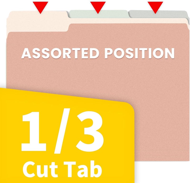 SUNEE File Folders, 18 Pack Manilla Folders 8.5 x 11, Colored Folder Office Organization Home School Folders for Documents Files Paper, 6 Pastel Colors - Image 4